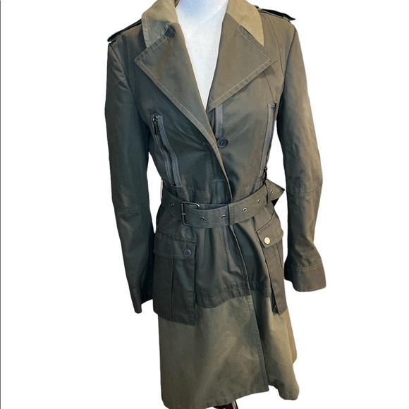 BCBGMaxAzria NWT Olive Willow Trench Coat - Picture 4 of 10